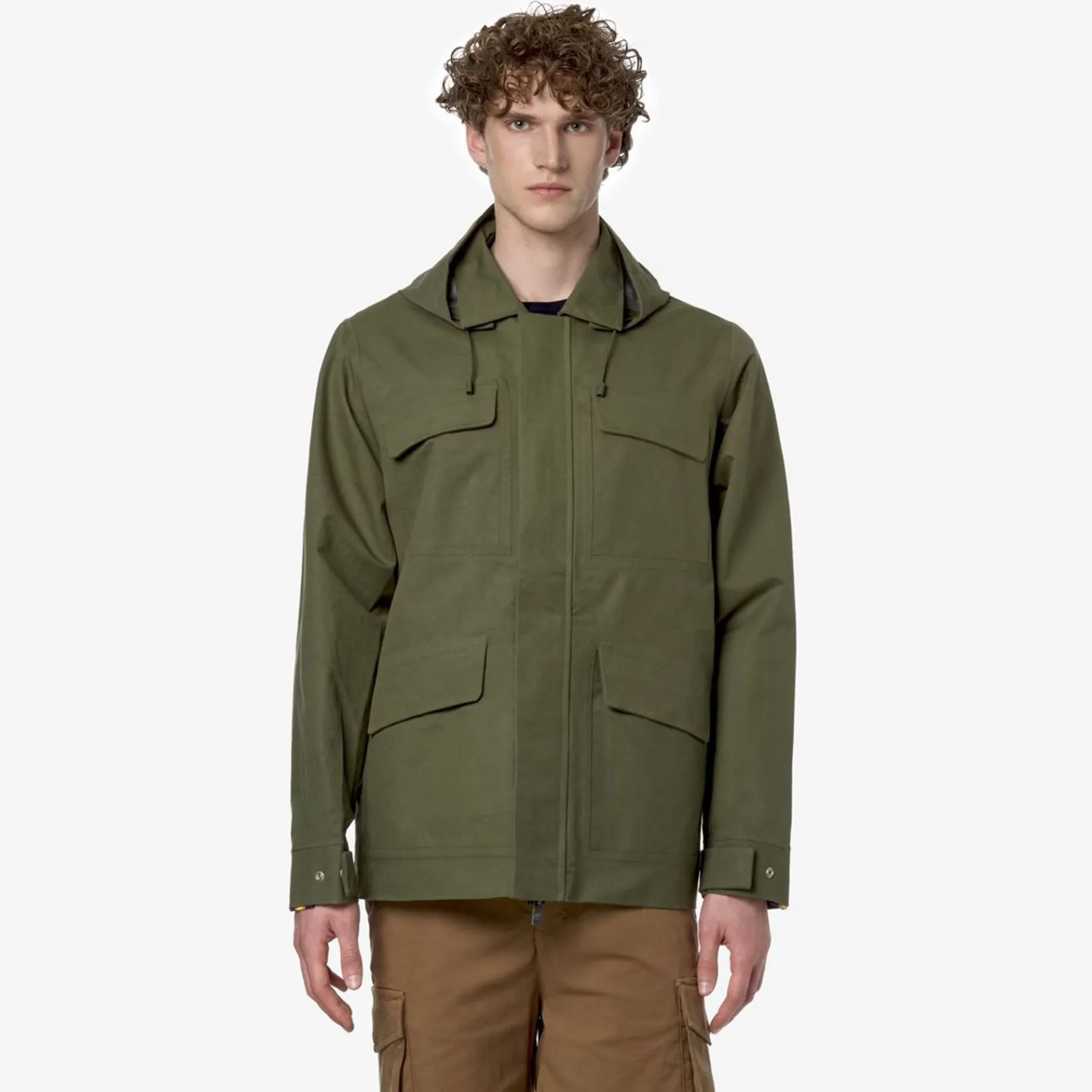 Vestes & Blousons>K-WAY Erhal Linen Blend Green Cypress