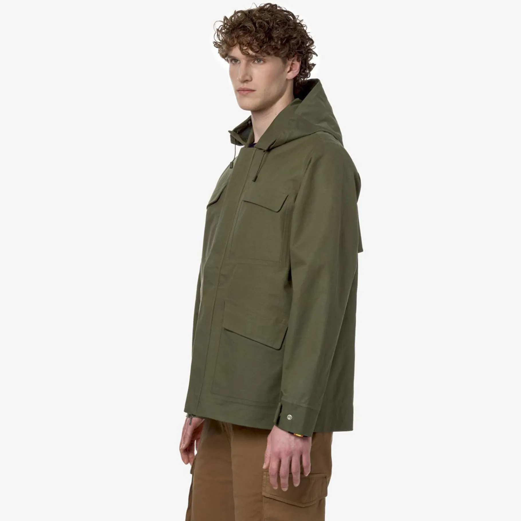 Vestes & Blousons>K-WAY Erhal Linen Blend Green Cypress