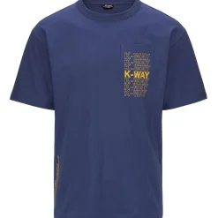 Polos & T-Shirts>K-WAY Fantome Lettering Blue Fiord
