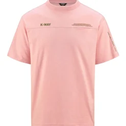 Polos & T-Shirts>K-WAY Fantome Lettering Pocket Pink Powder