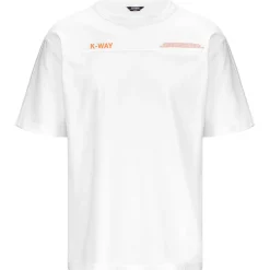 Polos & T-Shirts>K-WAY Fantome Lettering Pocket White Orange