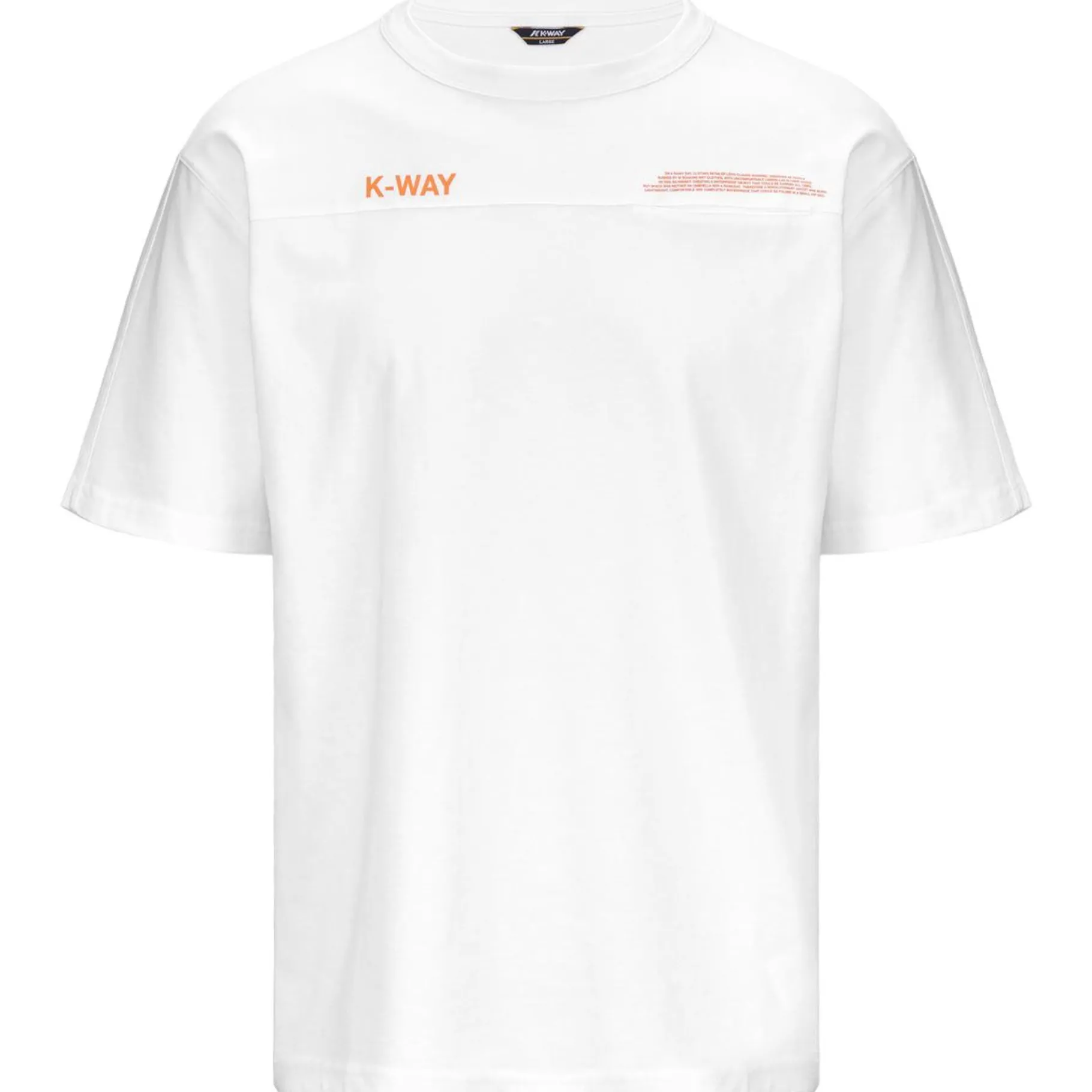 Polos & T-Shirts>K-WAY Fantome Lettering Pocket White Orange