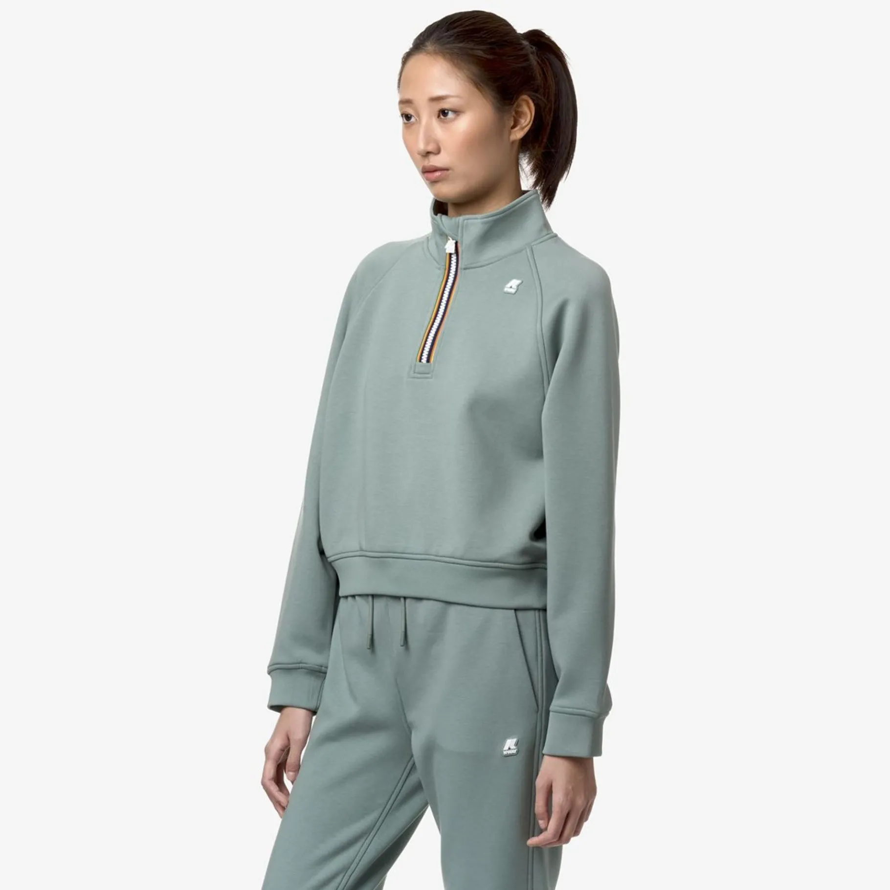 Sweats & Pulls>K-WAY Jeune Light Spacer Green Mold