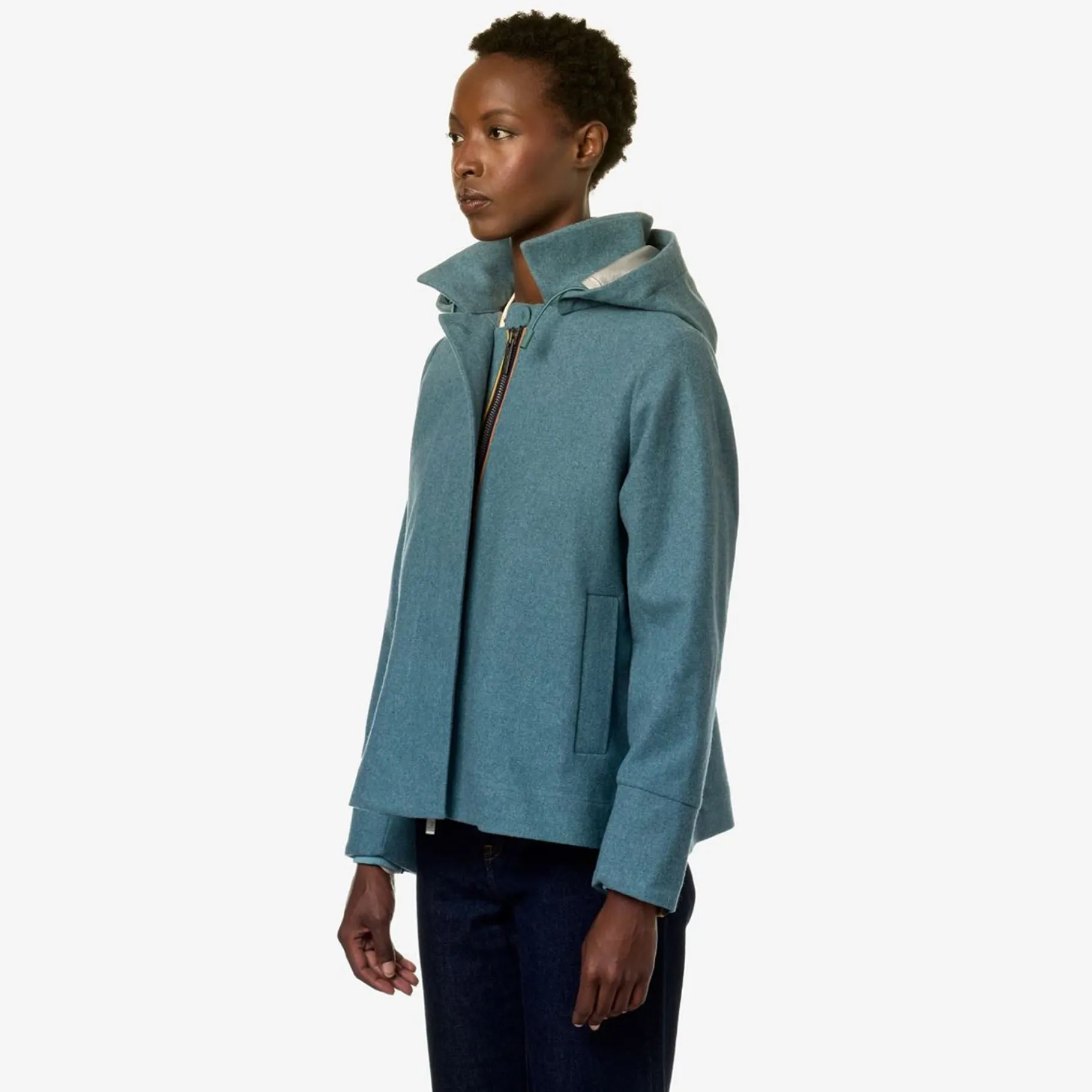 Vestes & Blousons>K-WAY Josy Melange Wool 2L- Green A Melange