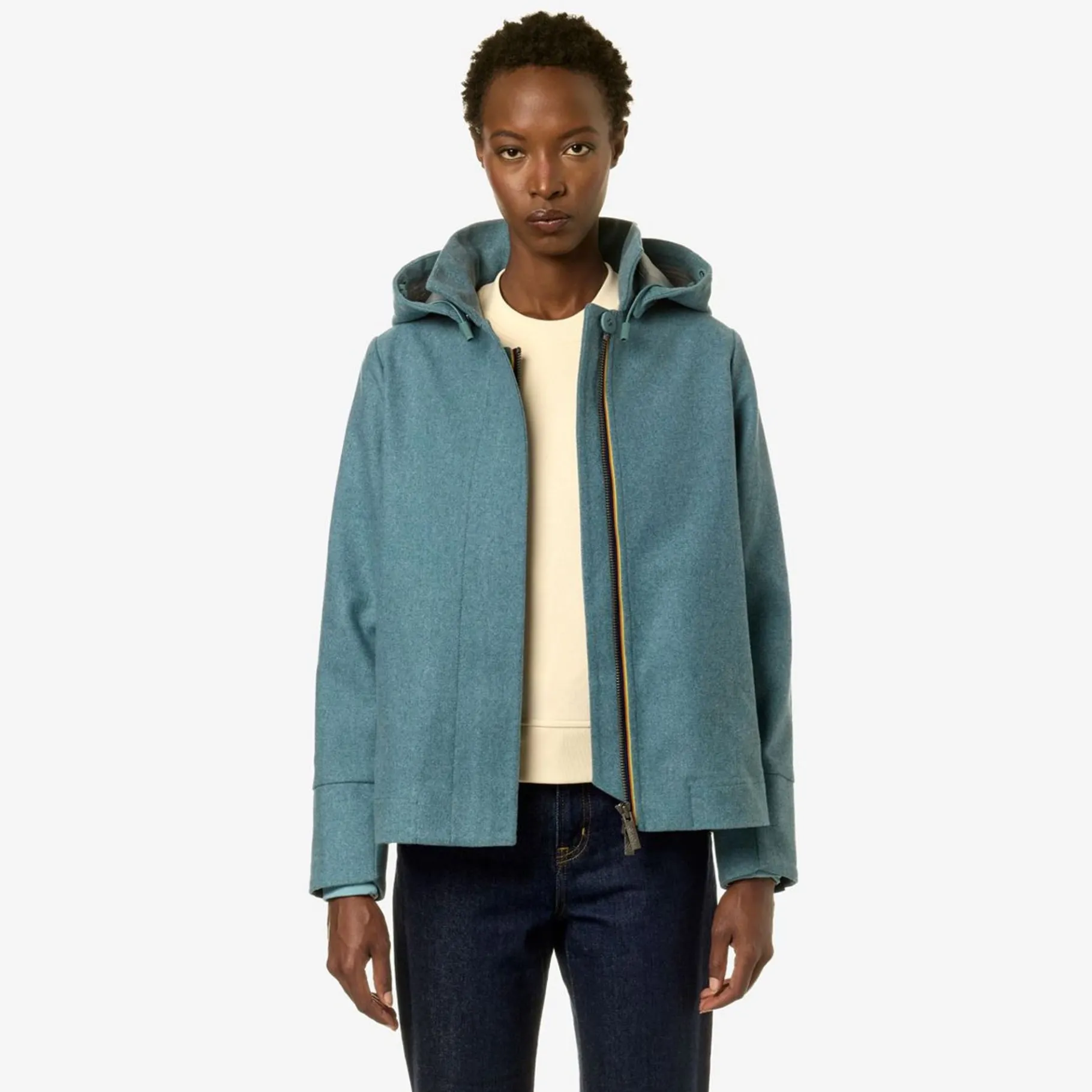 Vestes & Blousons>K-WAY Josy Melange Wool 2L- Green A Melange