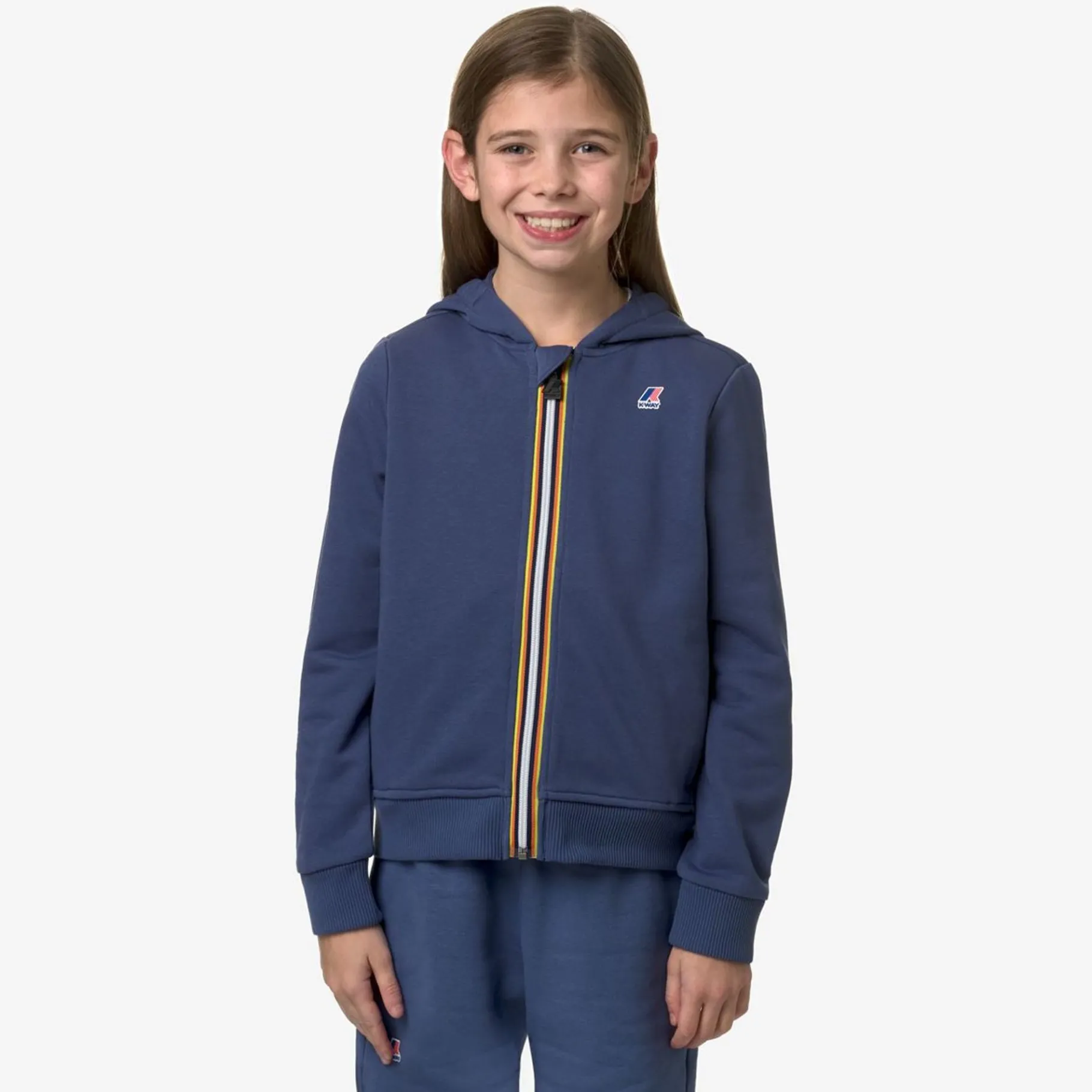 Sweats & Pulls>K-WAY Le Vrai Arnel Poly Cotton Blue Indigo