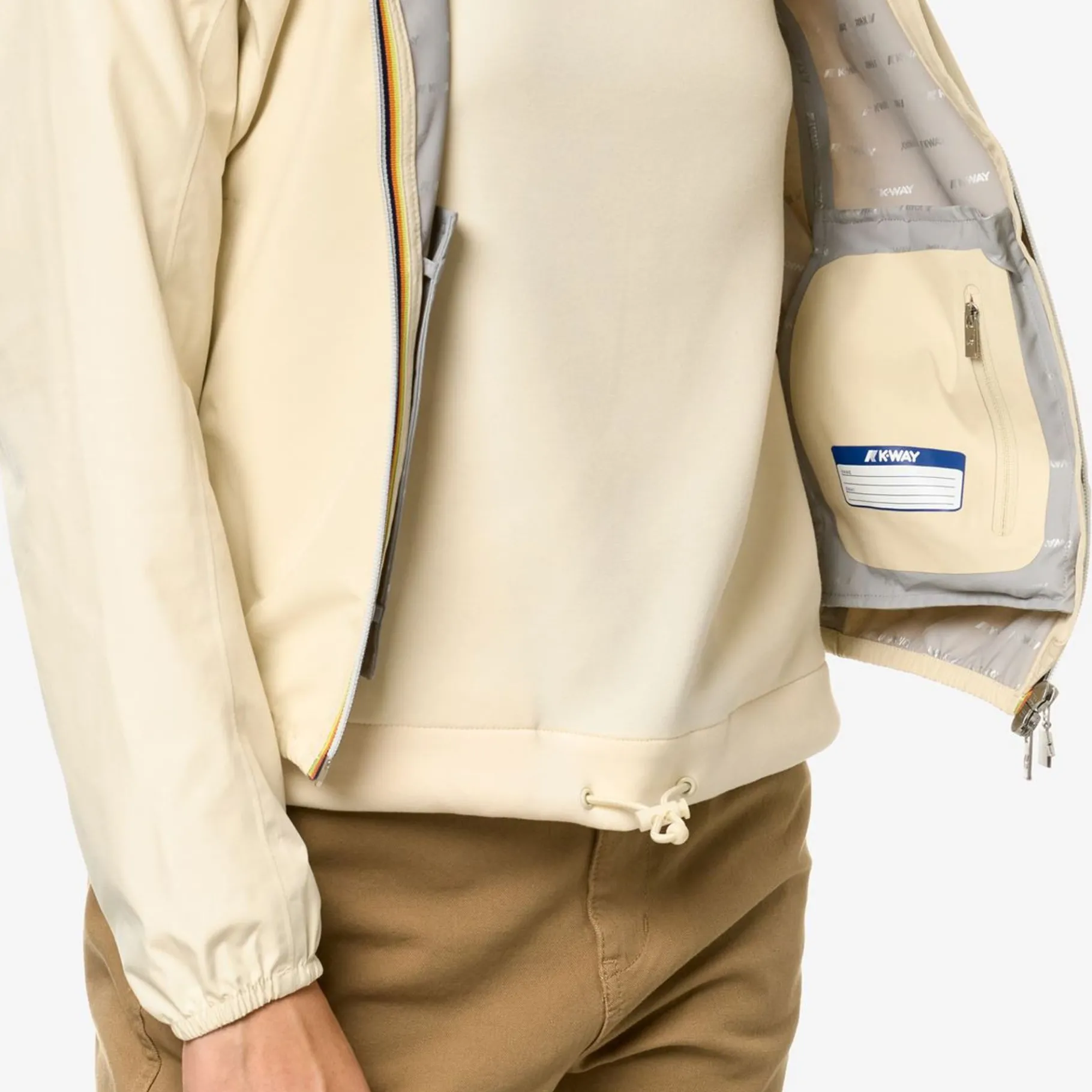 Vestes & Blousons>K-WAY Lily Eco Stretch Dot Beige Ecru