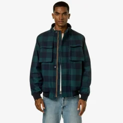 Vestes & Blousons>K-WAY Londel Check Wool 2L Green B Blue D