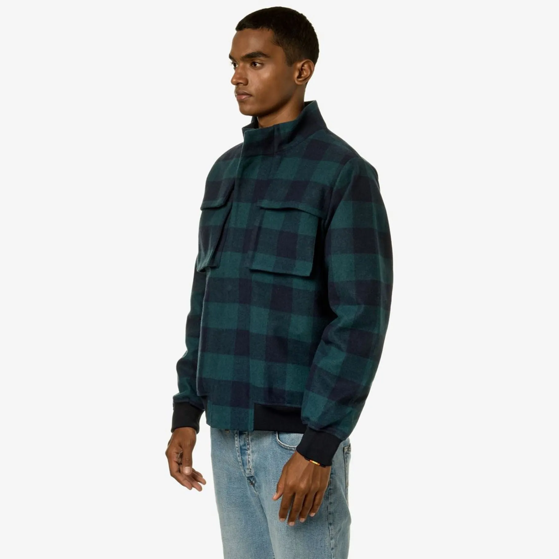 Vestes & Blousons>K-WAY Londel Check Wool 2L Green B Blue D