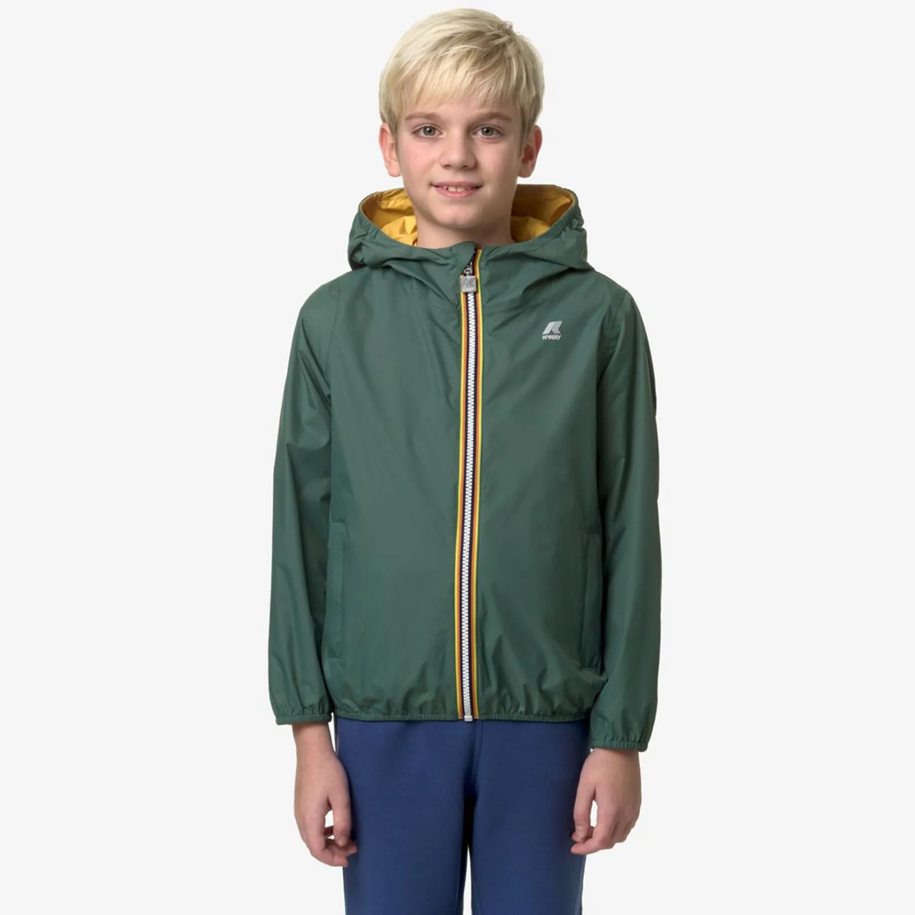 Vestes & Blousons>K-WAY P. Jake Eco Plus Green Palm Yellow Mimosa