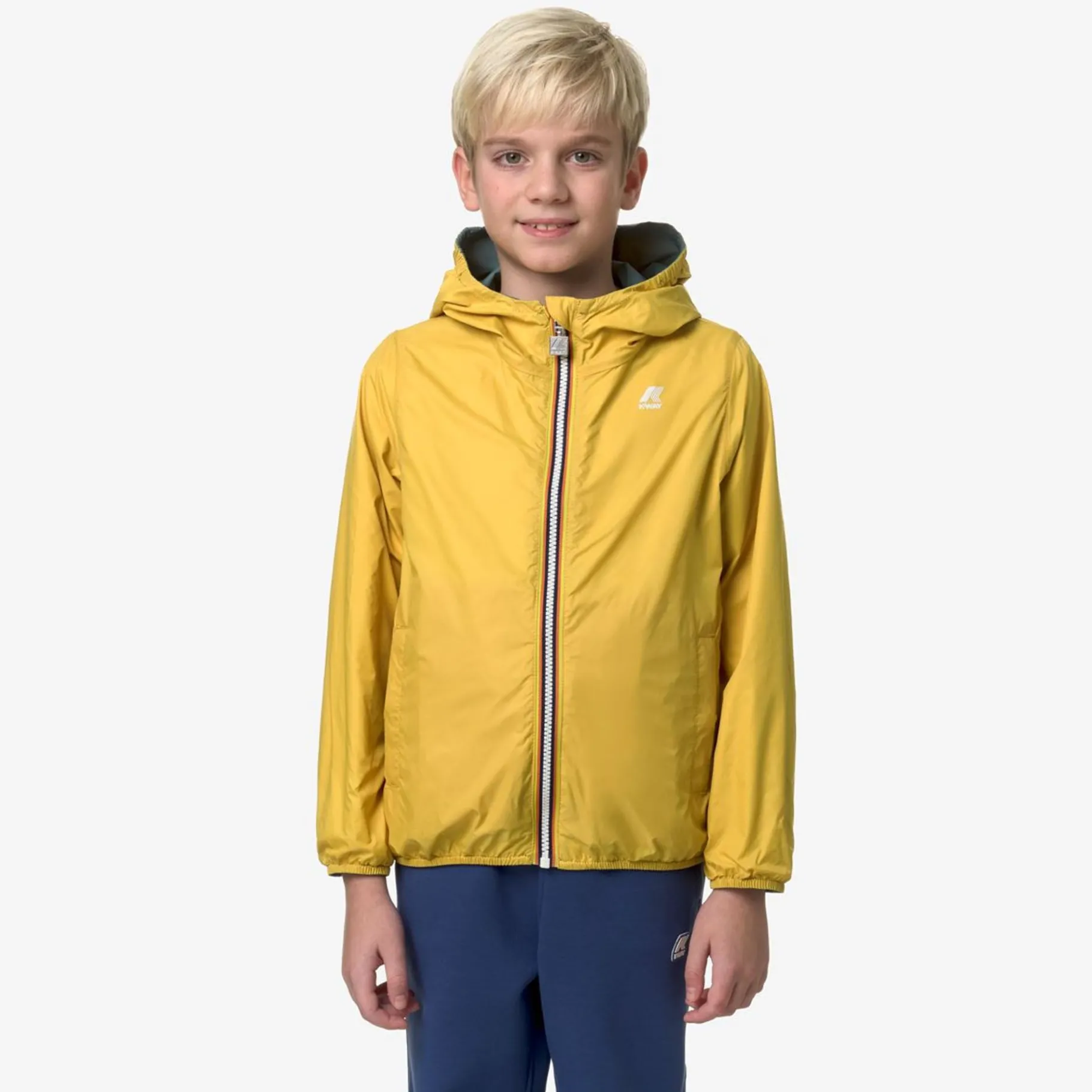 Vestes & Blousons>K-WAY P. Jake Eco Plus Green Palm Yellow Mimosa