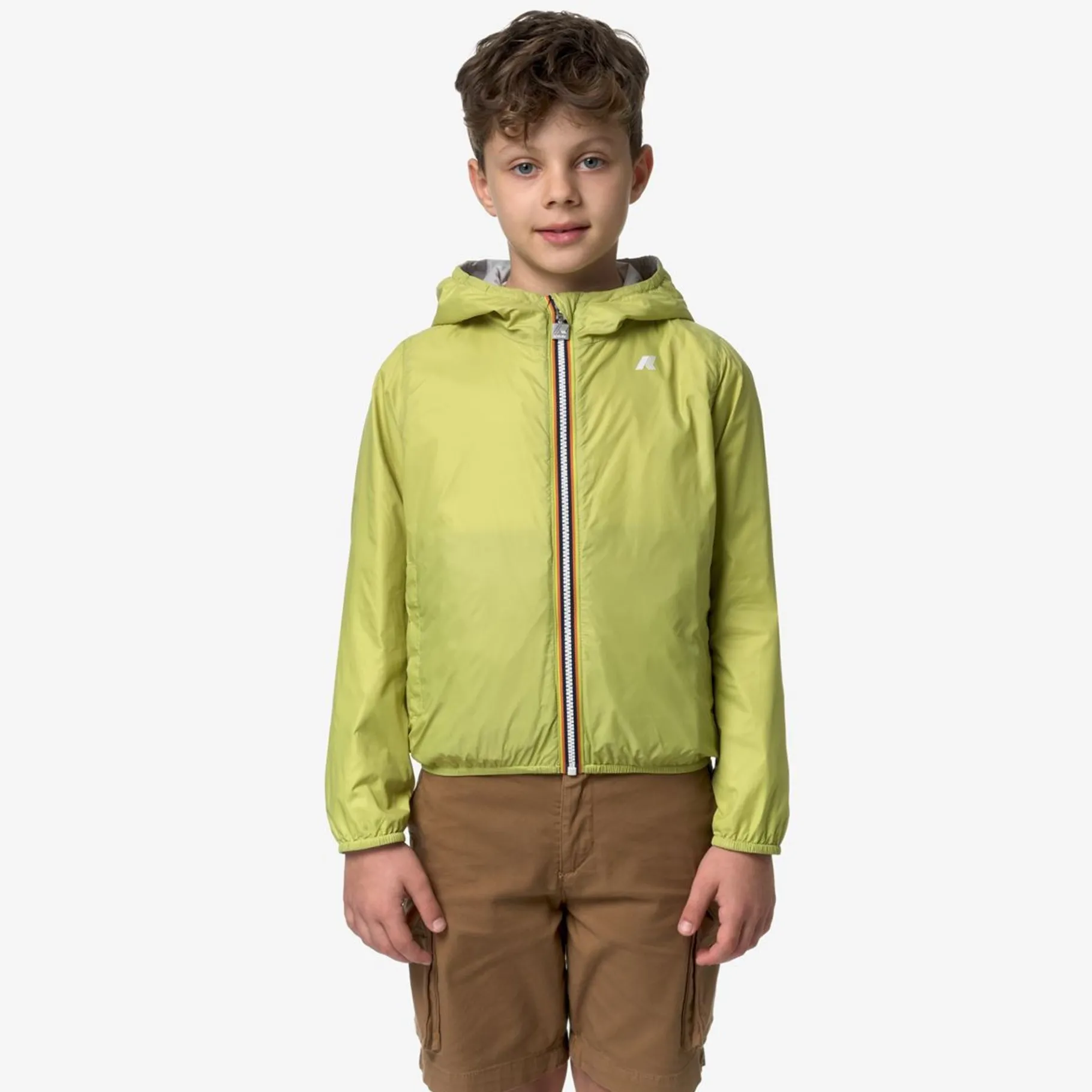 Vestes & Blousons>K-WAY P. Jake Eco Plus Grey Ash - Green Celery