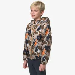 Vestes & Blousons>K-WAY P. Le Vrai 3.0 Claude Kid Camo Corda Orange Bl