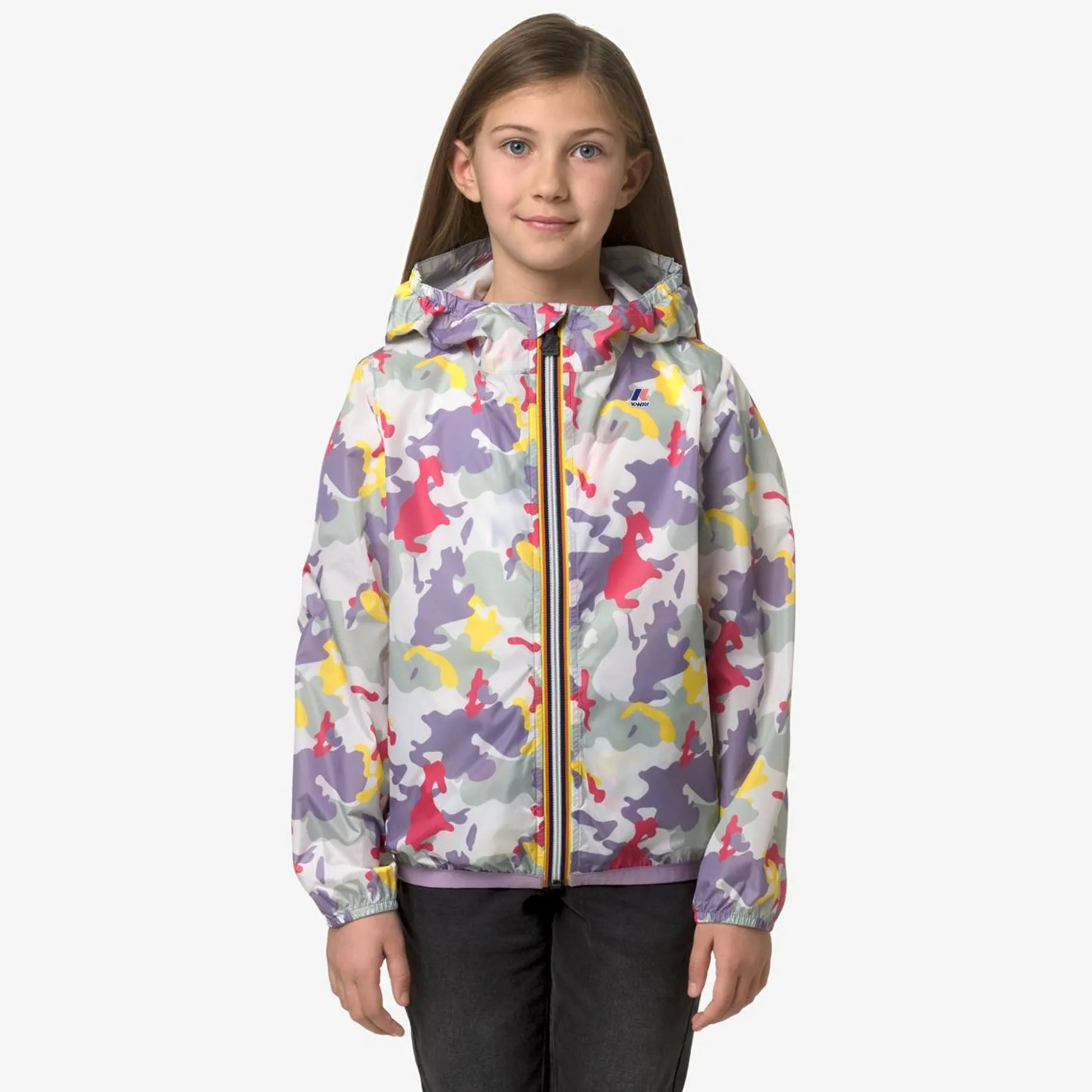 Vestes & Blousons>K-WAY P. Le Vrai 3.0 Claude Kid Camo Violet Pink Green