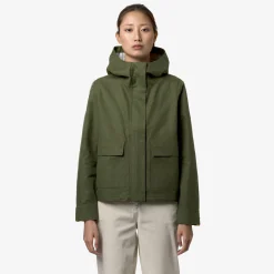 Trench & Parkas>K-WAY Sarthe Linen Blend 2L Green Cypress