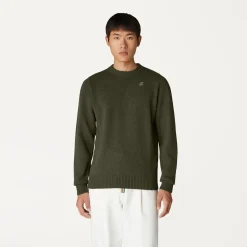 Sweats & Pulls>K-WAY Sebastien Lambswool Man Green Black