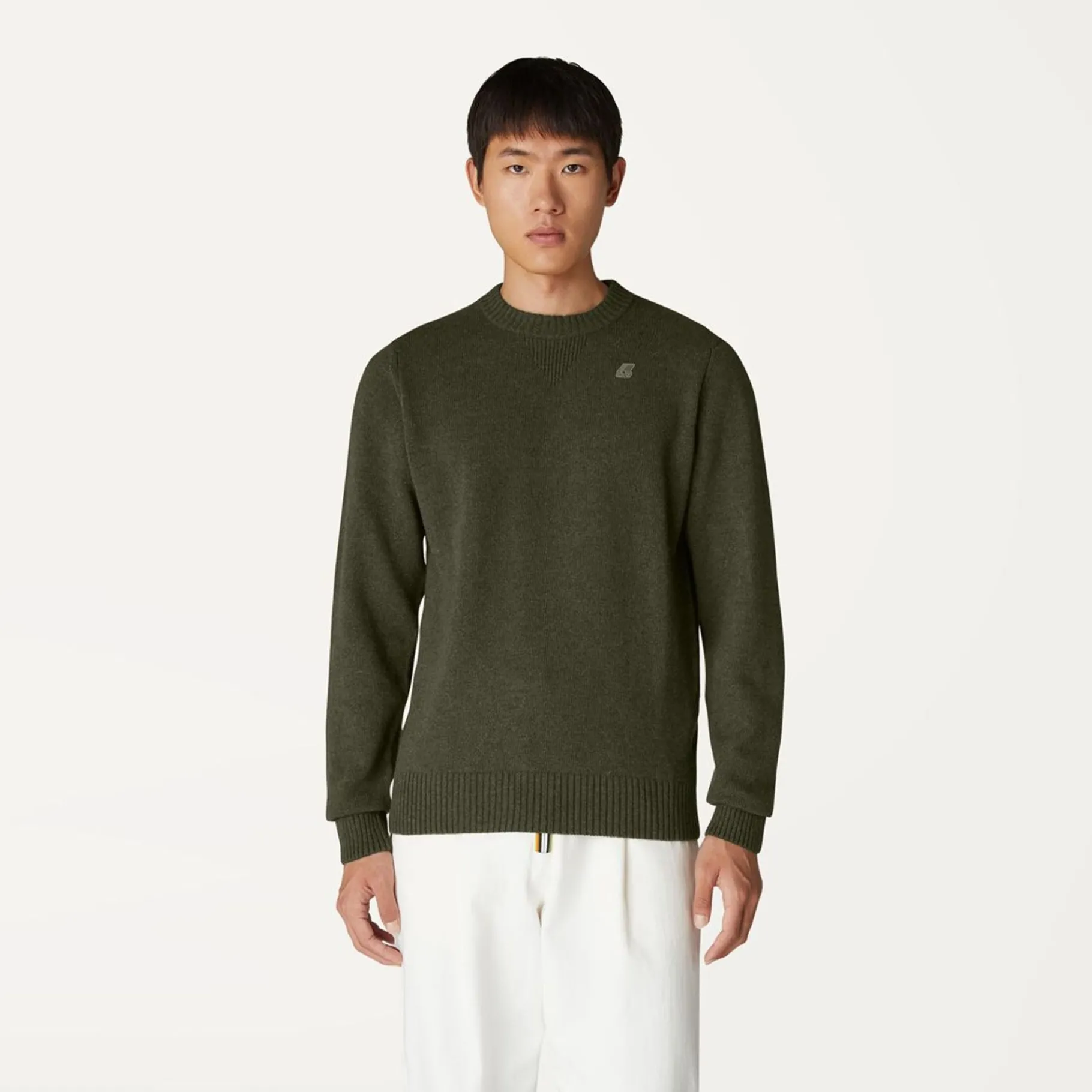 Sweats & Pulls>K-WAY Sebastien Lambswool Man Green Black