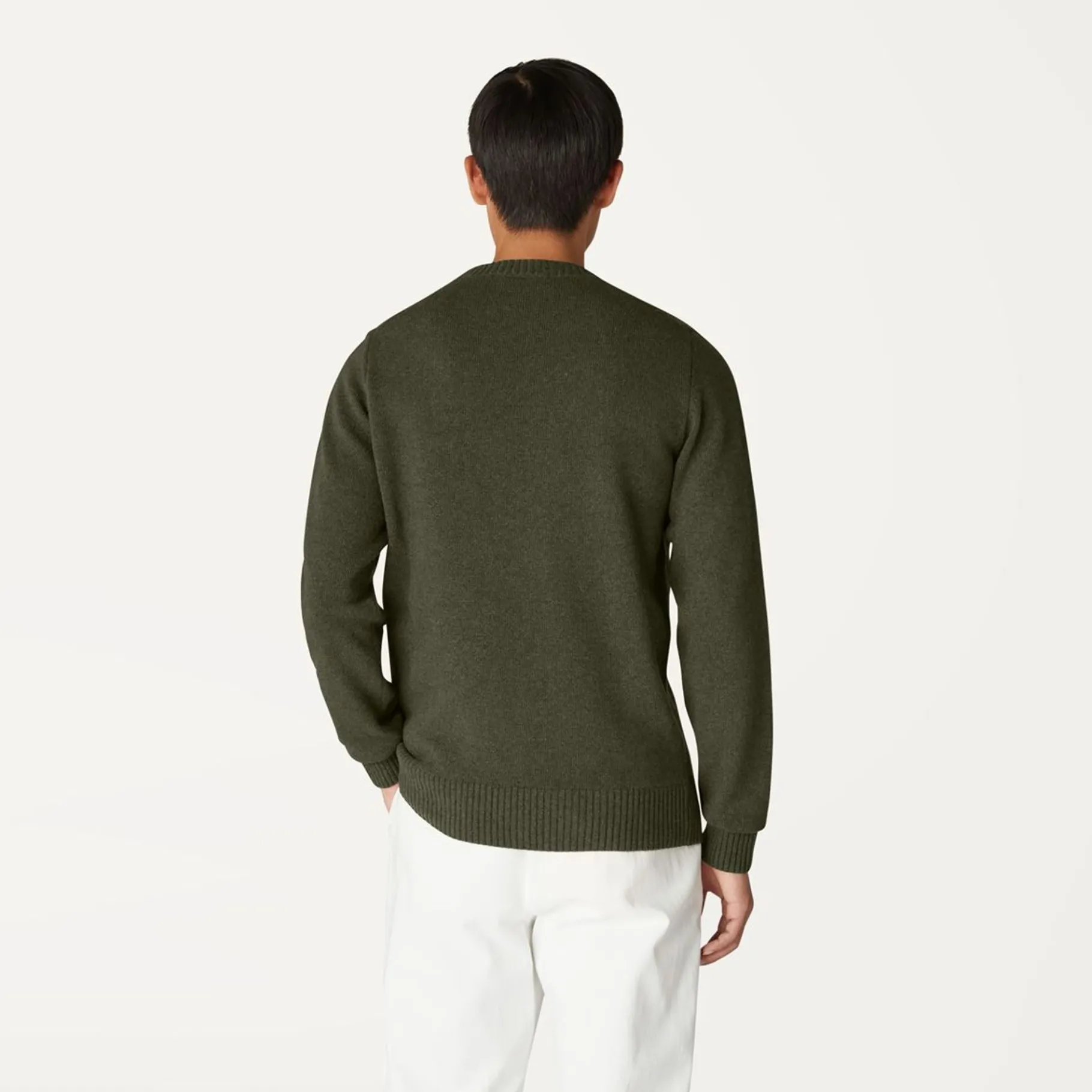 Sweats & Pulls>K-WAY Sebastien Lambswool Man Green Black