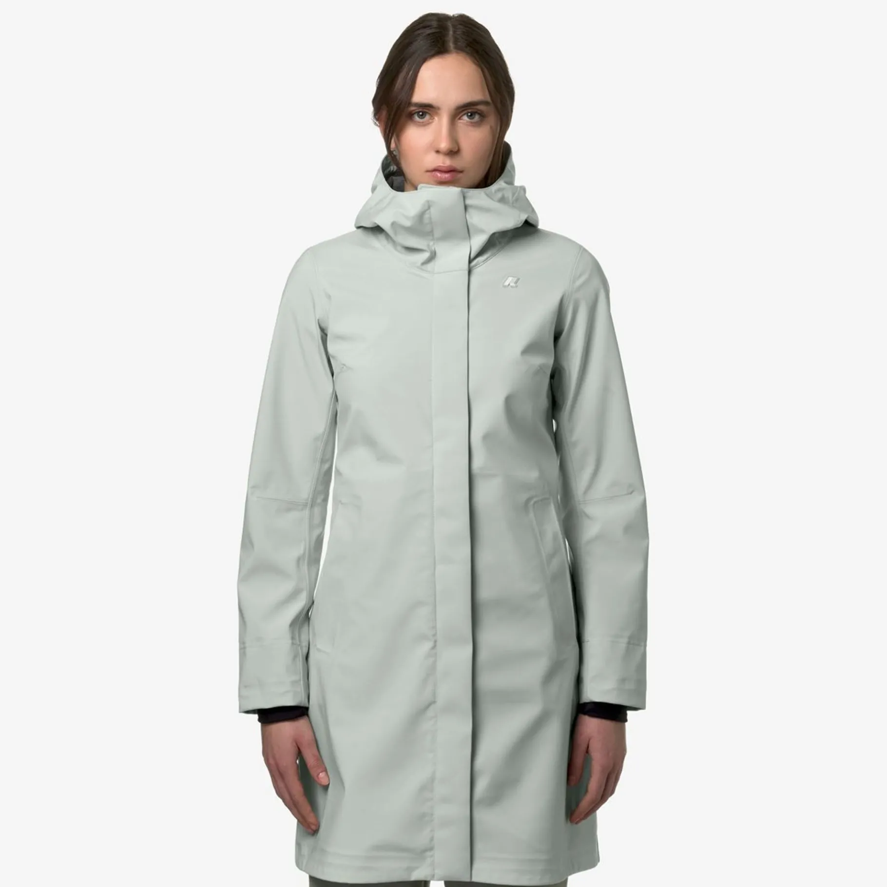 Trench & Parkas>K-WAY Stephy Bonded Jersey Grey Sage