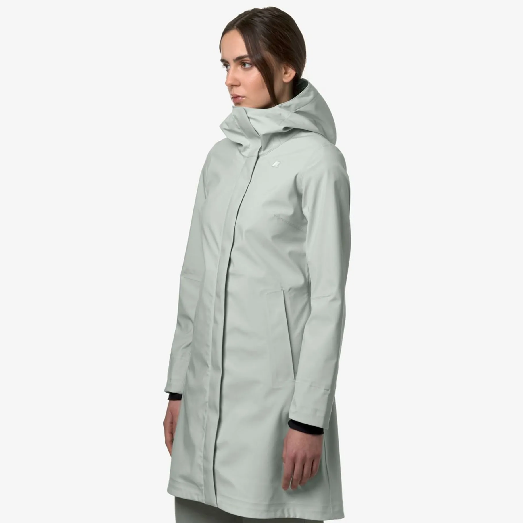 Trench & Parkas>K-WAY Stephy Bonded Jersey Grey Sage