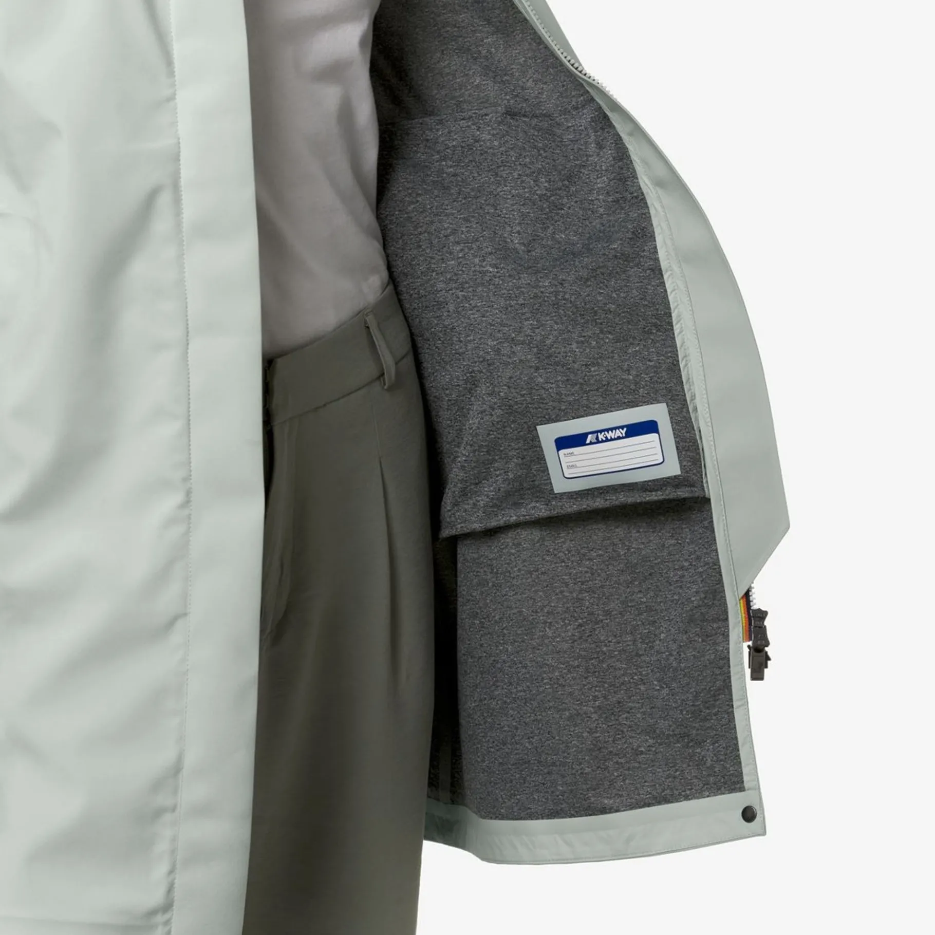 Trench & Parkas>K-WAY Stephy Bonded Jersey Grey Sage