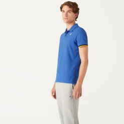 Polos & T-Shirts>K-WAY Vincent Contrast Polo Blue Royal Marine