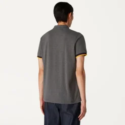 Polos & T-Shirts>K-WAY Vincent Contrast Polo Grey Md Melange