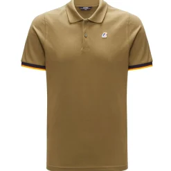Polos & T-Shirts>K-WAY Vincent Contrast Polo Green Dk Olive