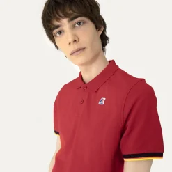 Polos & T-Shirts>K-WAY Vincent Contrast Polo Red