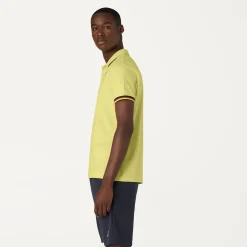 Polos & T-Shirts>K-WAY Vincent Contrast Polo Yellow Lemon